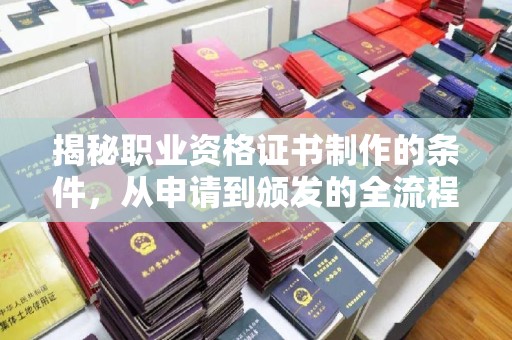 西青揭秘职业资格证书制作的条件，从申请到颁发的全流程解析